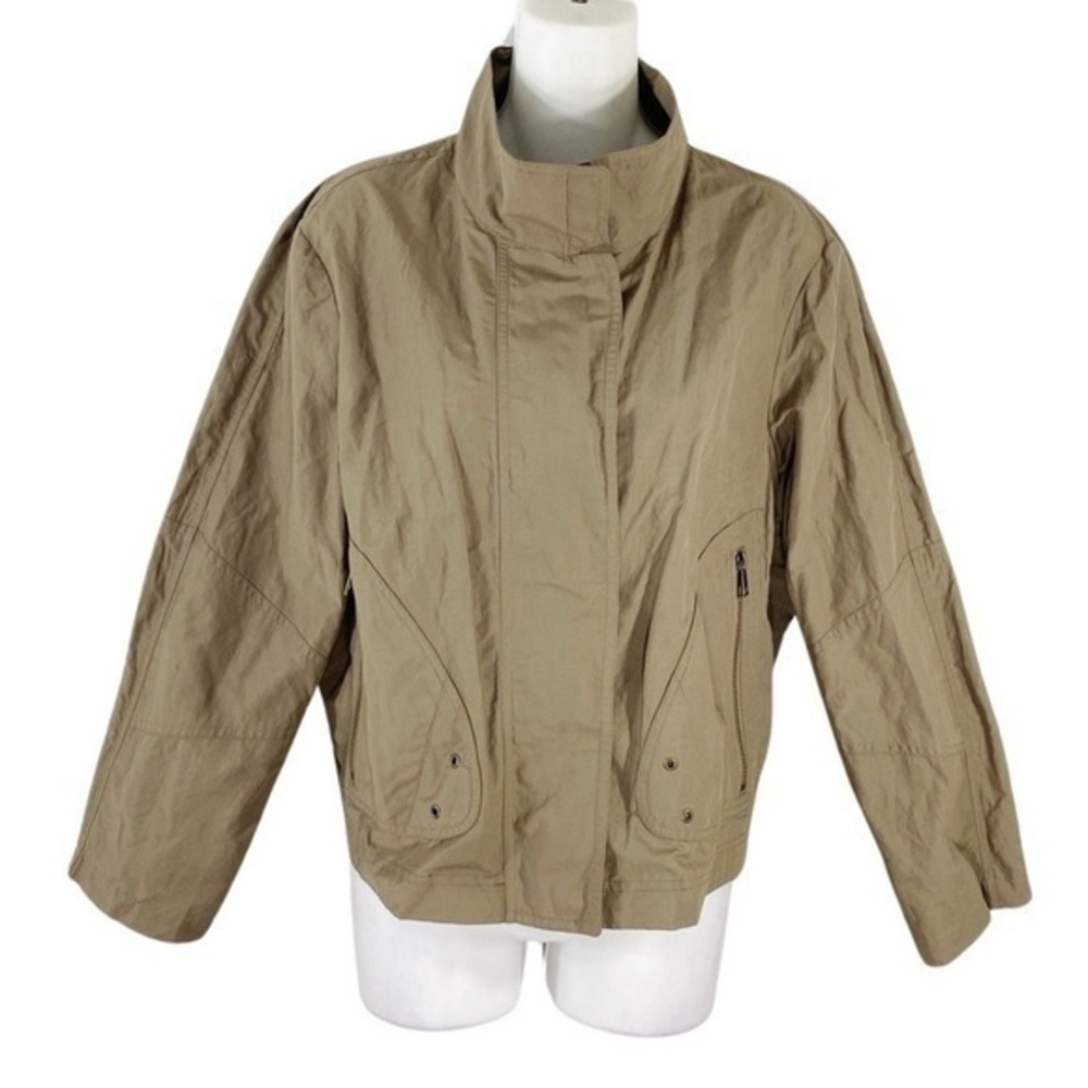Etcetera khaki tan members only style utility jacket 16